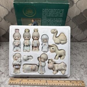 Precious Moments Come Let Us Adore Him Nativity Figurines 1982 Vintage E2395